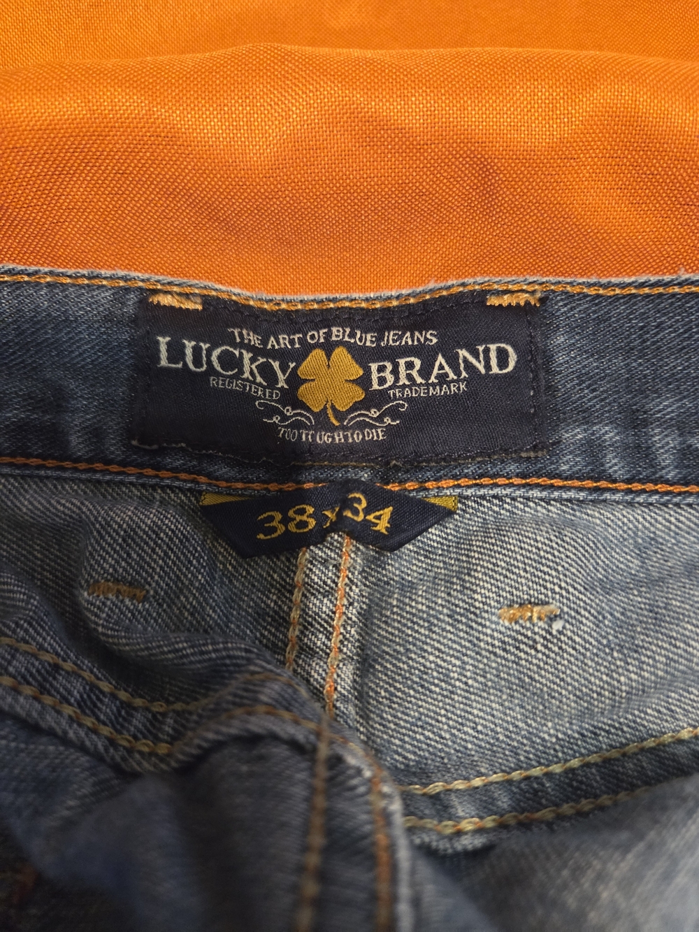 Lucky Brand Light Blue Men's Jeans with Orange Accent